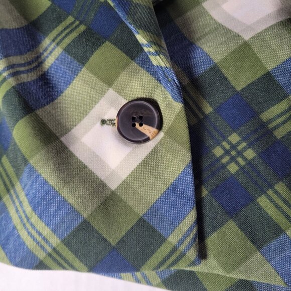 WeWoreWhat Women Green Plaid Cropped Blazer Jacket Size Small - Picture 5 of 10